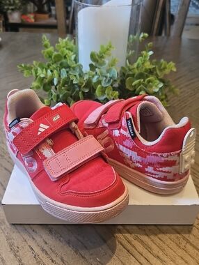 LEGO Kids Red and Pink Velcro Sneakers Size 1
